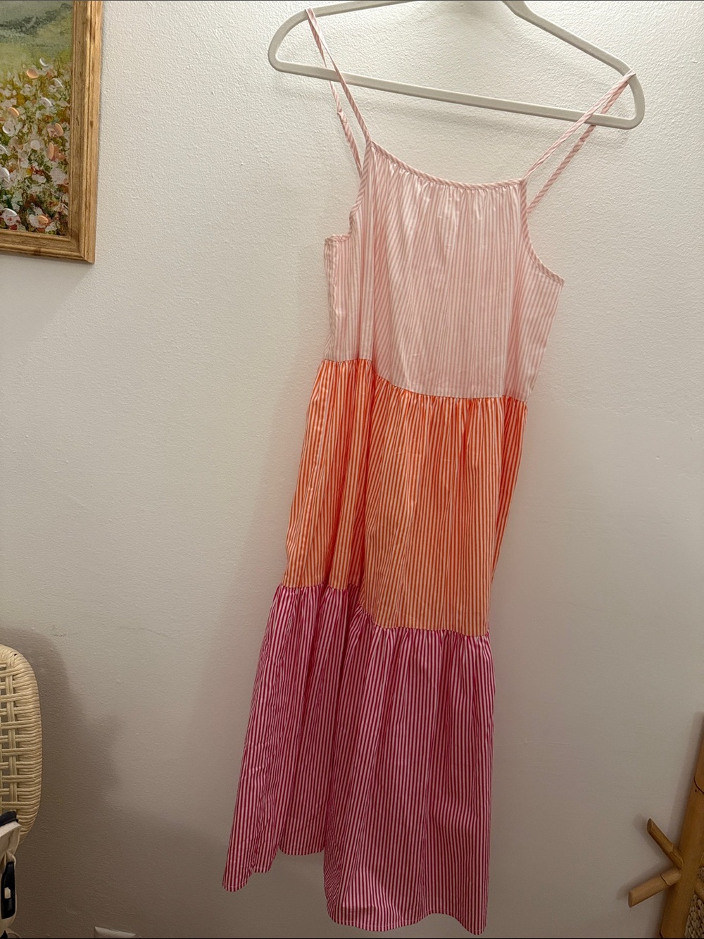 SOLID & STRIPED Pink and White Striped Lightweight Dress